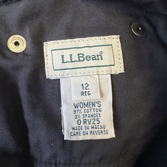 LL Bean Womens High Waisted Corduroy Straight Leg Vtg 90s Pants Size 12 Black - Picture 3 of 12